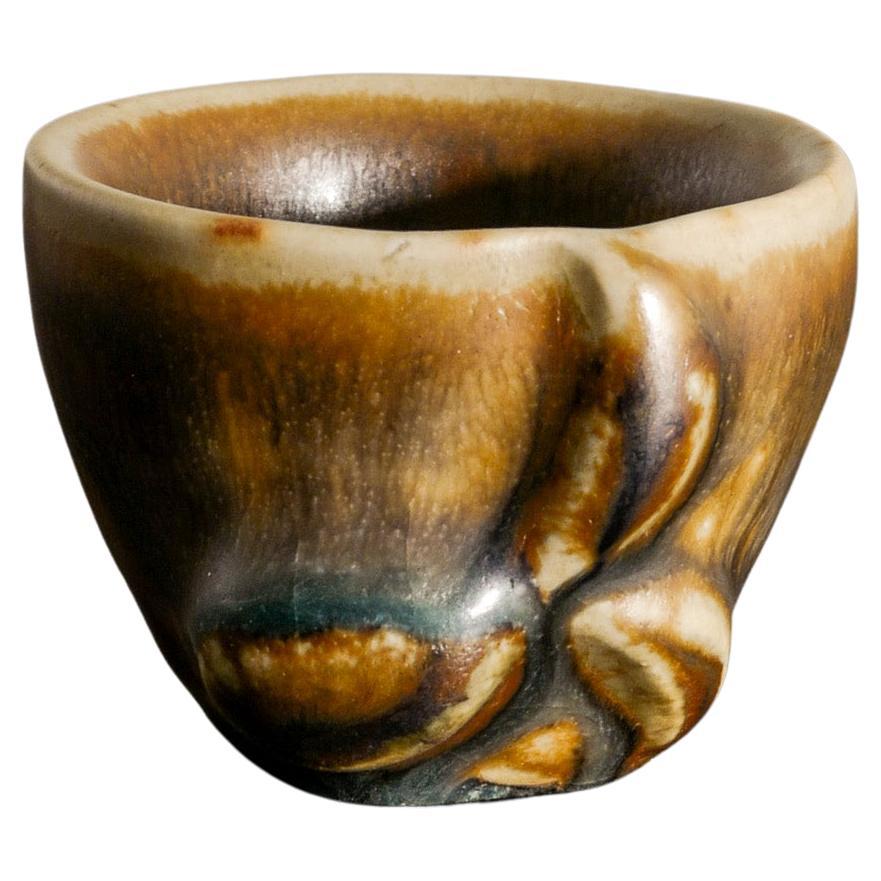  Mid Century Axel Salto Stoneware Ceramic Bowl Vase by Royal Copenhagen, 1940s For Sale