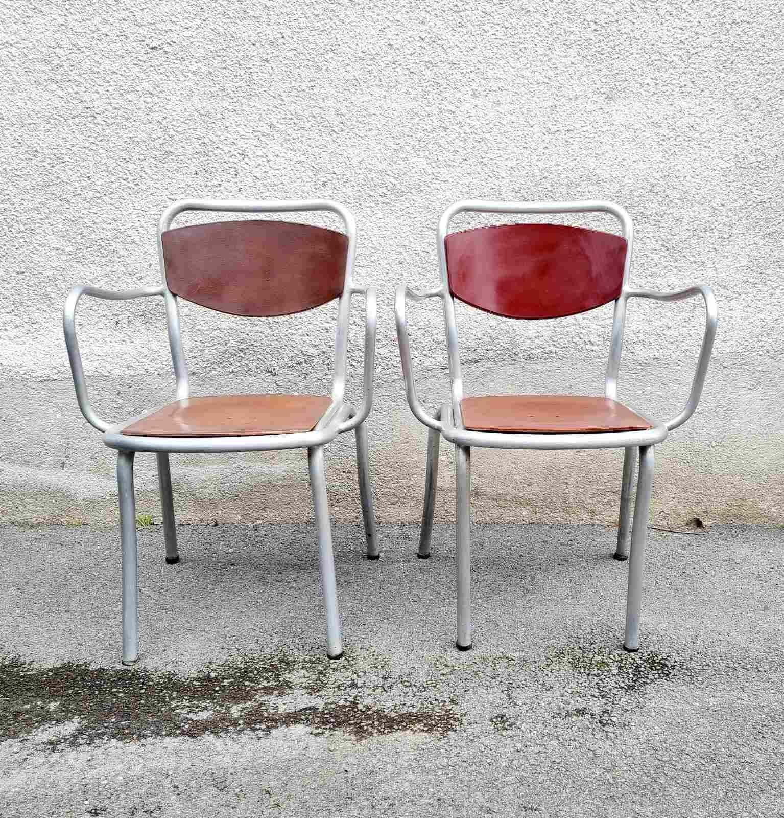 Mid-20th Century Mid Century B 236 Chairs Designed by Gastone Rinaldi for Rima Italy, 50s For Sale