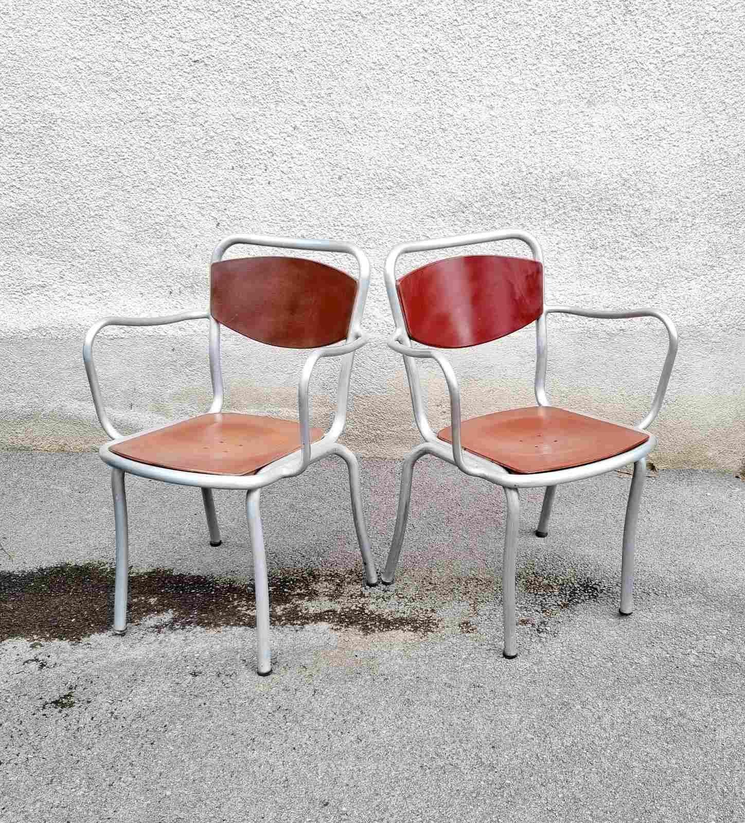 Mid Century B 236 Chairs Designed by Gastone Rinaldi for Rima Italy, 50s For Sale 1