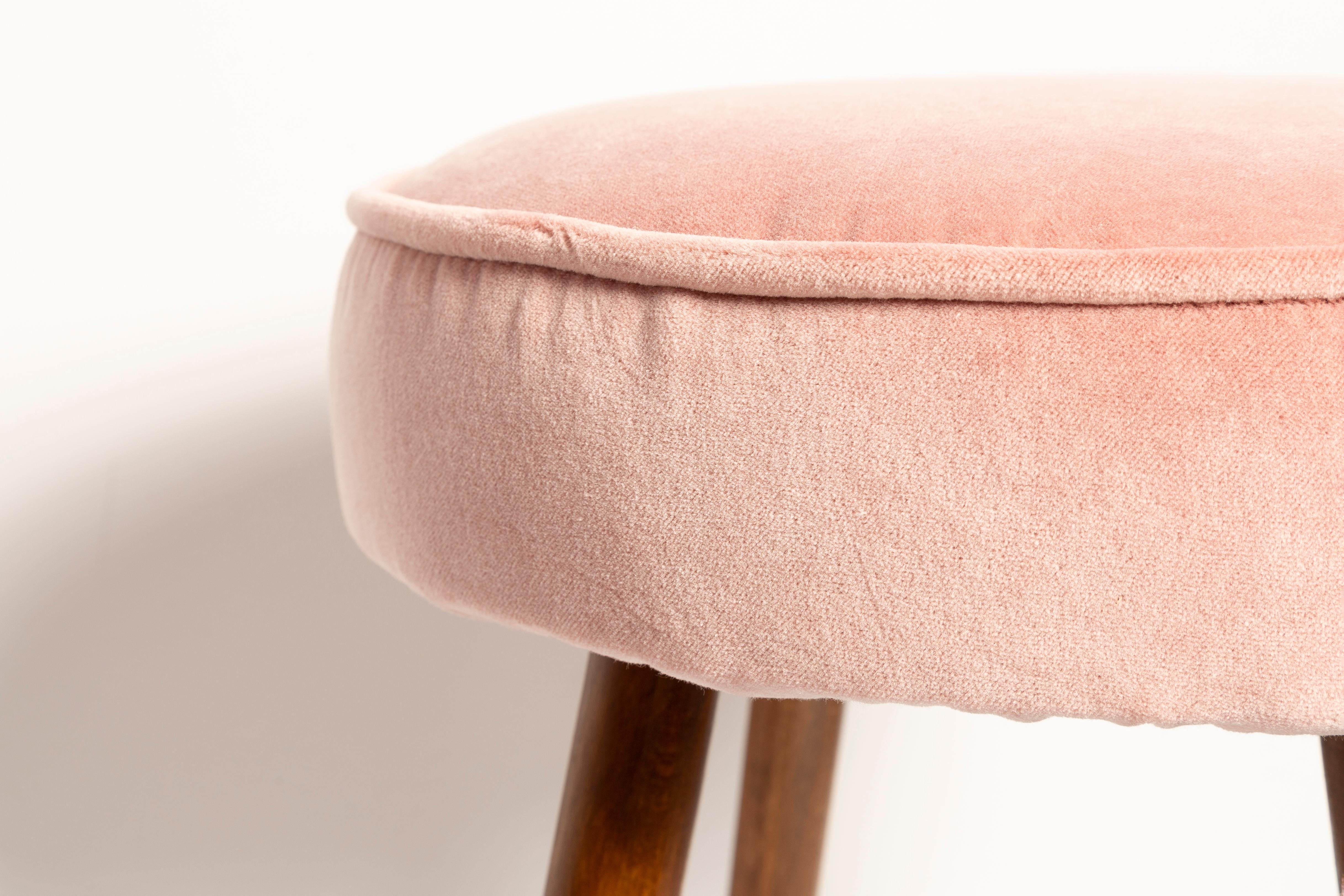 Polish Mid Century Baby Pink Stool, Europe, 1960s For Sale