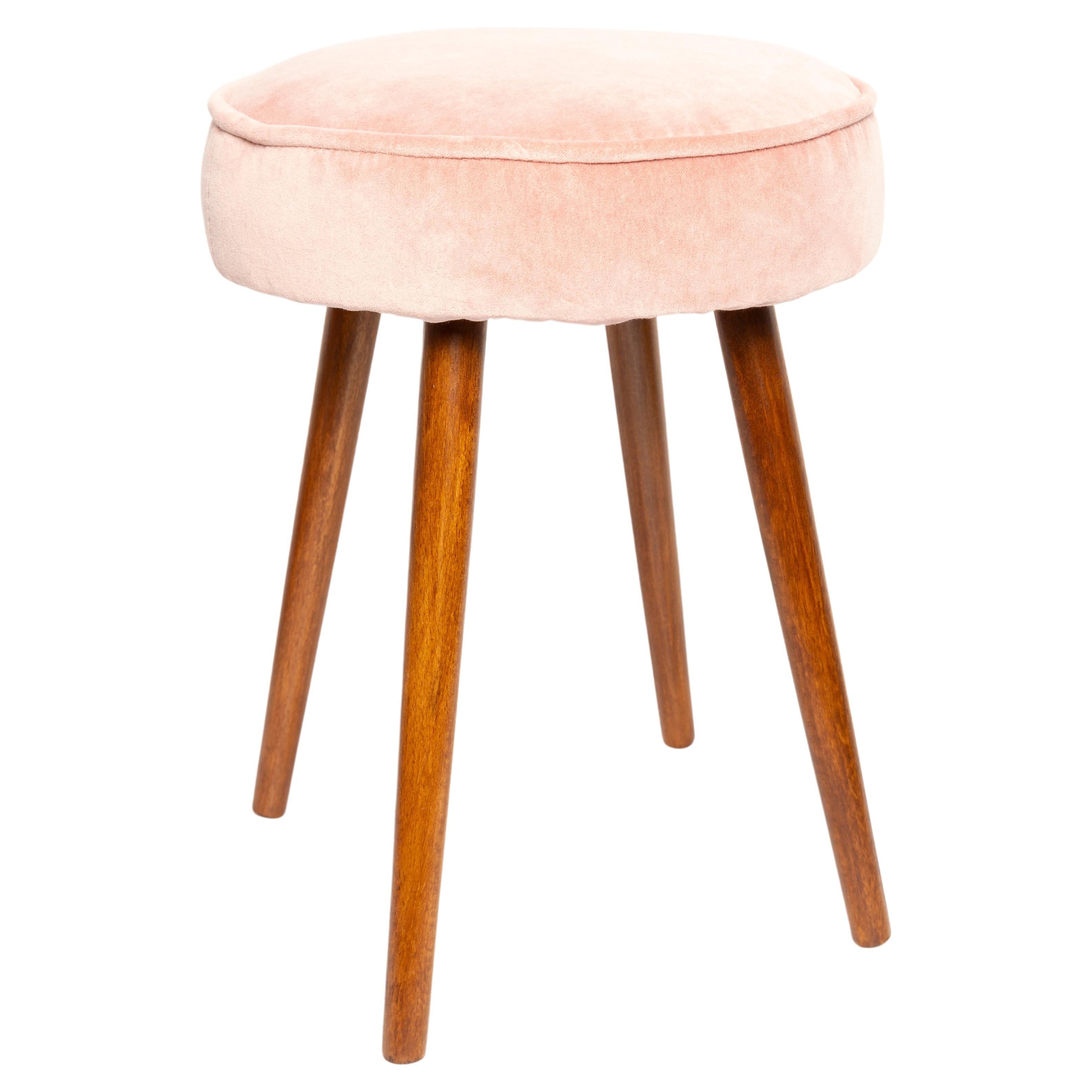 Mid Century Baby Pink Stool, Europe, 1960s For Sale