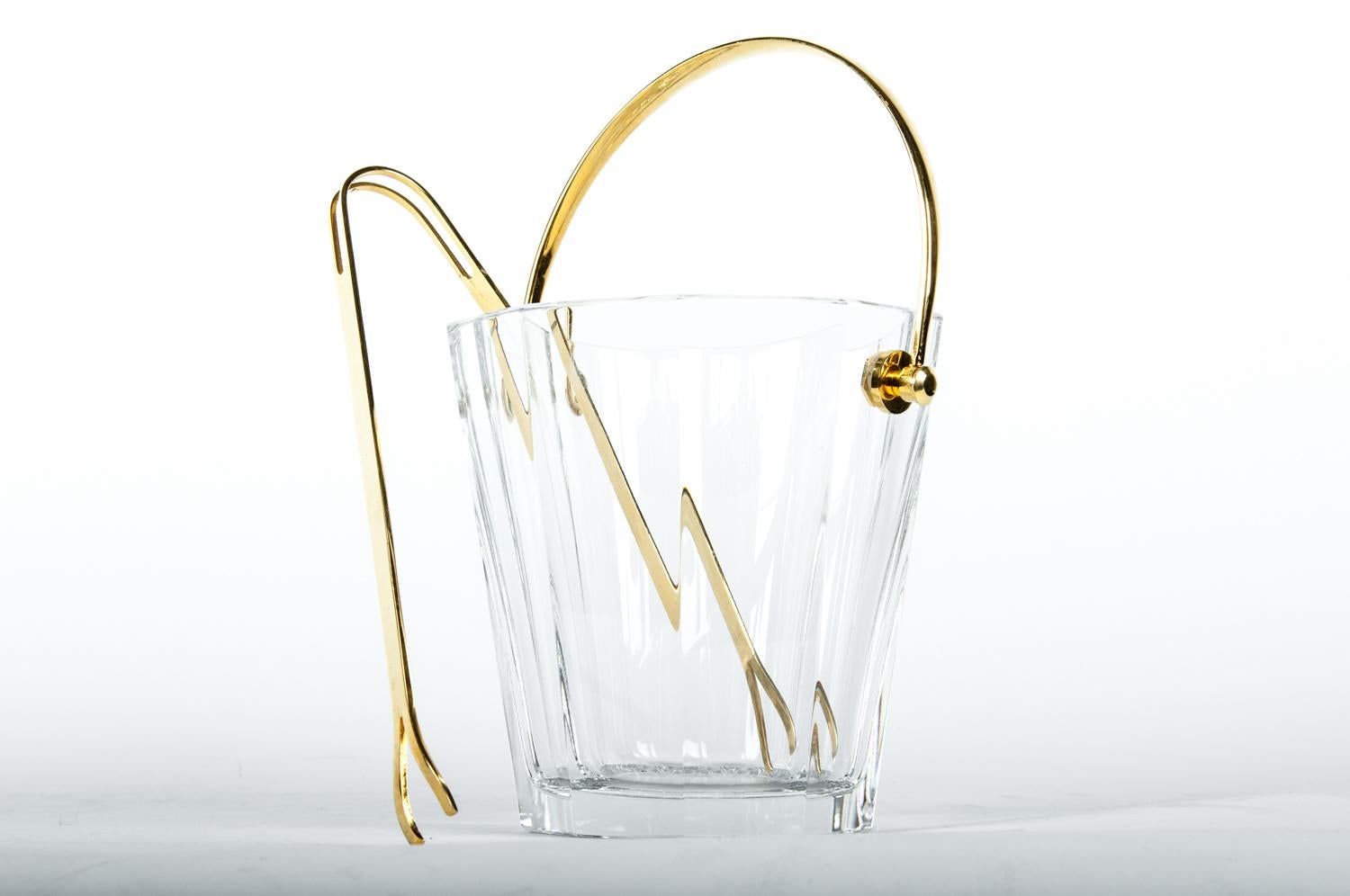 French Midcentury Baccarat Crystal Barware / Tableware Ice Bucket