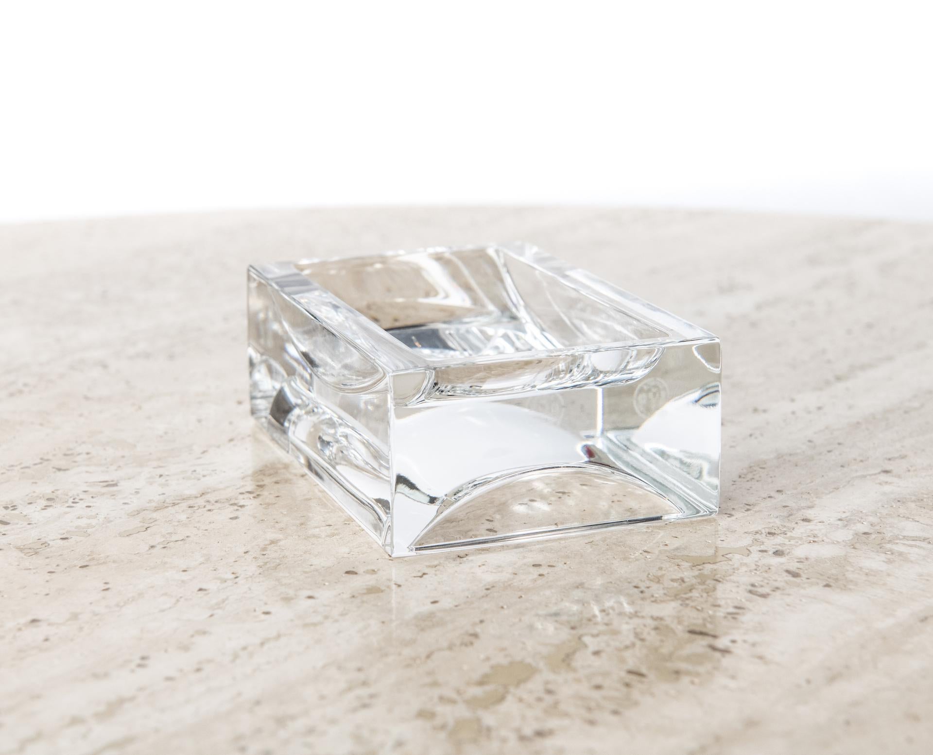 Mid-Century Modern Midcentury Baccarat Crystal Business Cardholder Desk Accessory For Sale