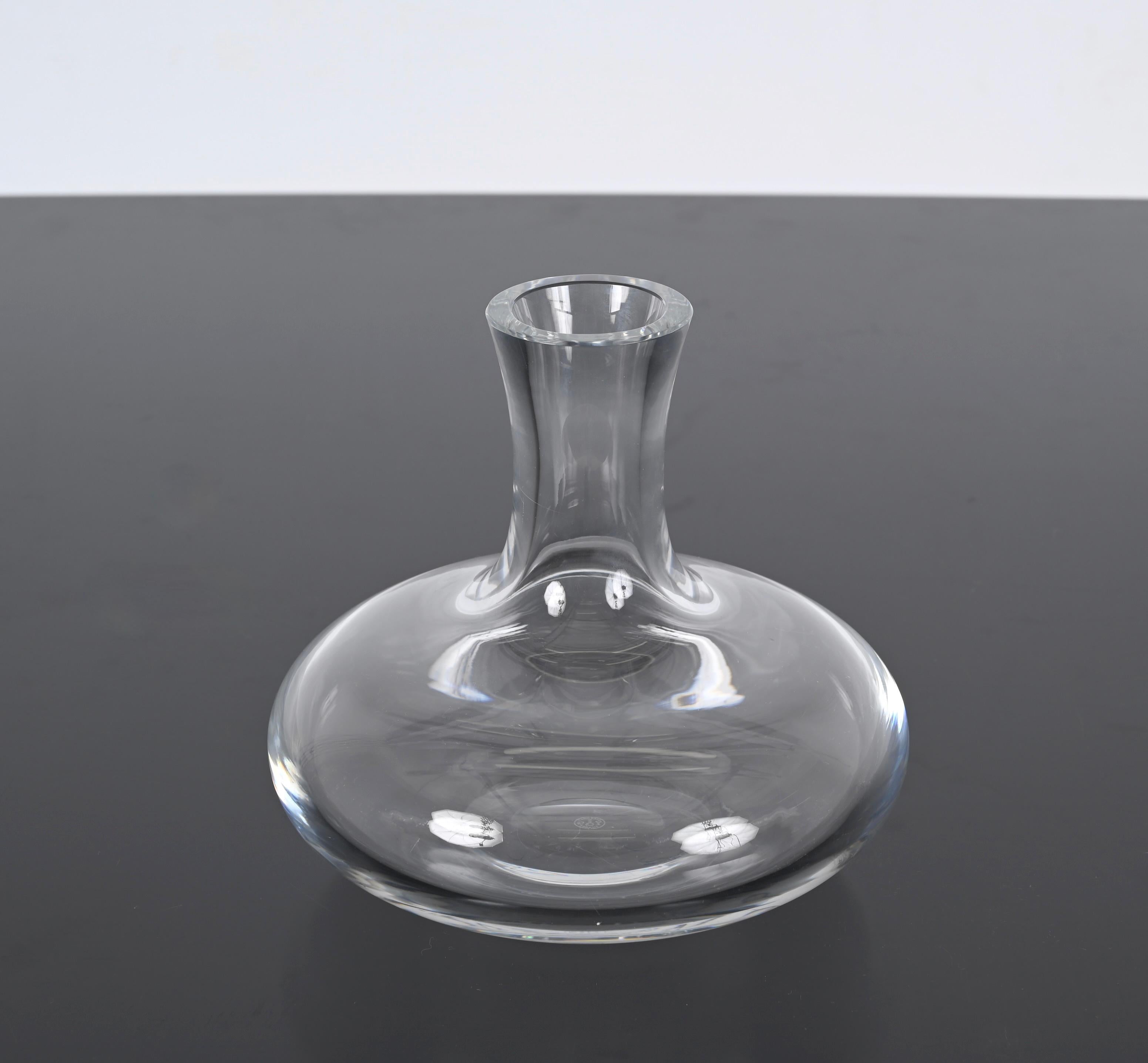 Midcentury Baccarat Signed Crystal Wine Decanter, France In Good Condition In Roma, IT