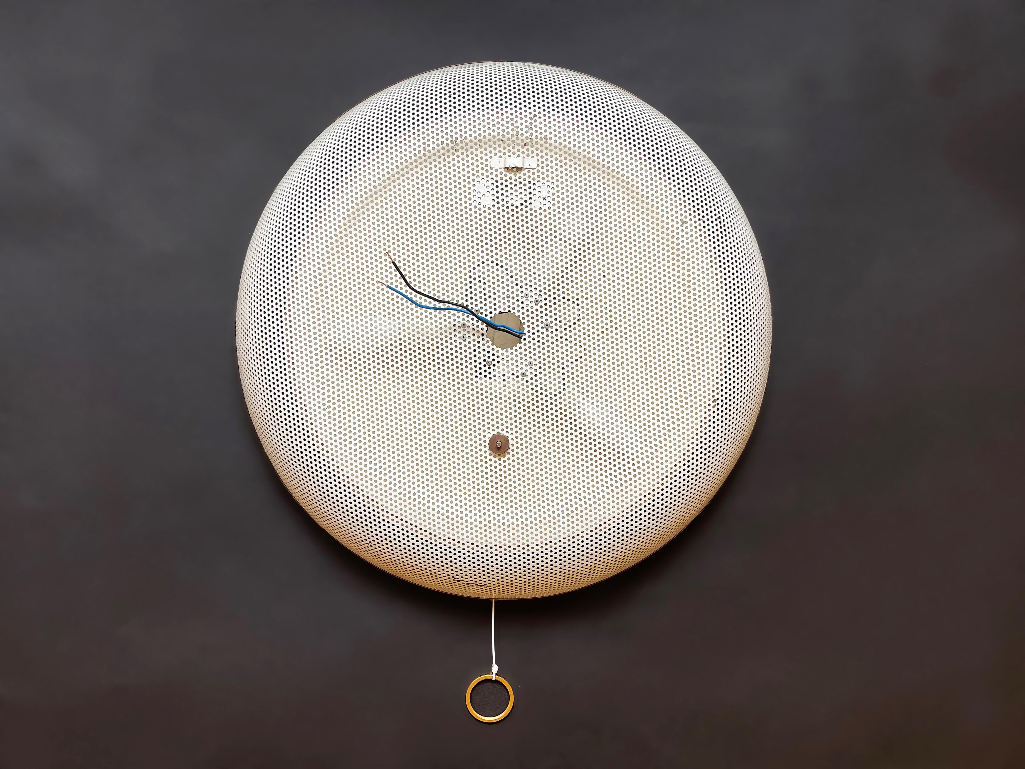 Mathieu Matégot Mirror Mid-Century, Back Lit White & Gold, Attr., France 4