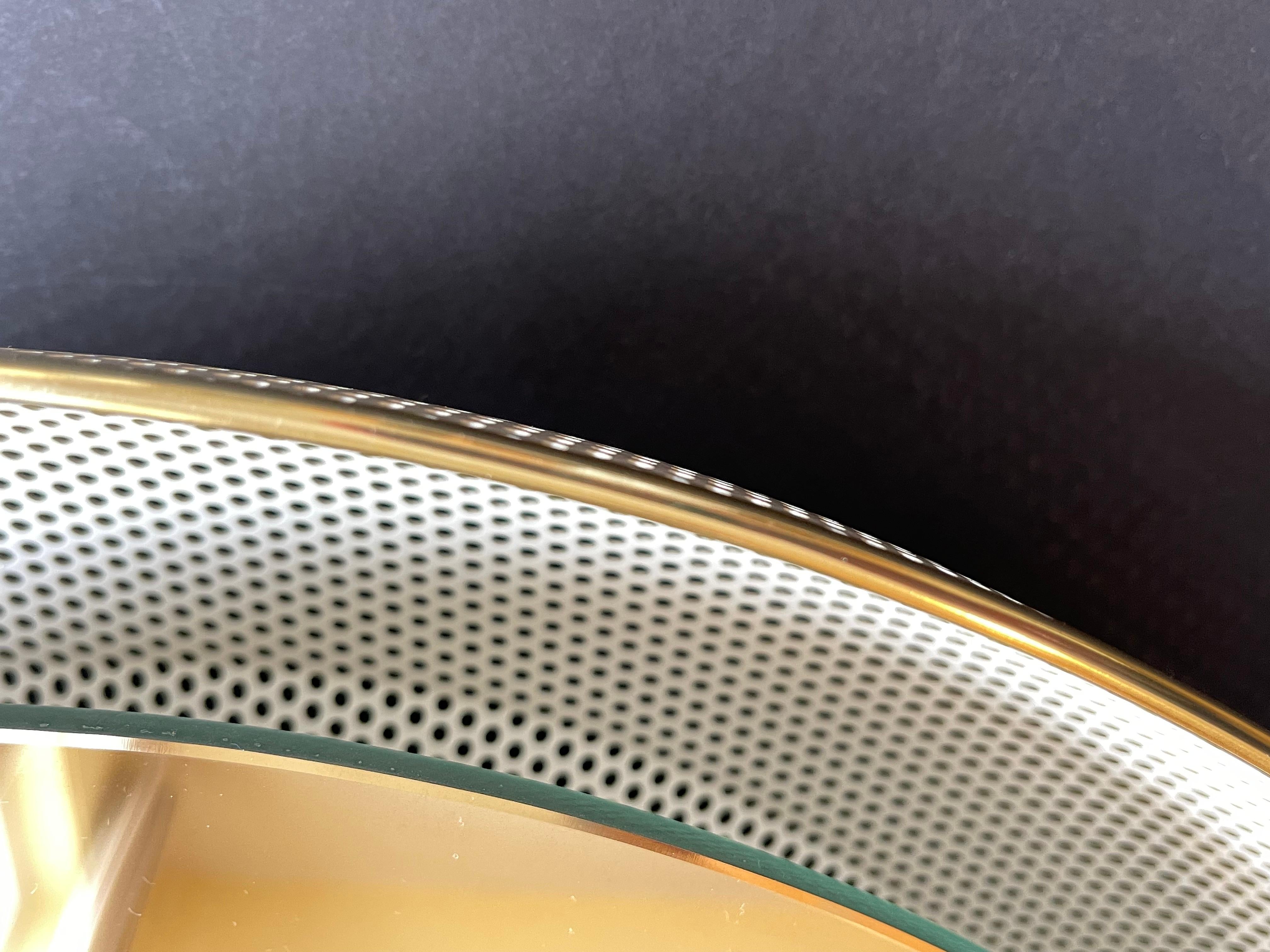 Mathieu Matégot Mirror Mid-Century, Back Lit White & Gold, Attr., France In Good Condition In Andernach, DE