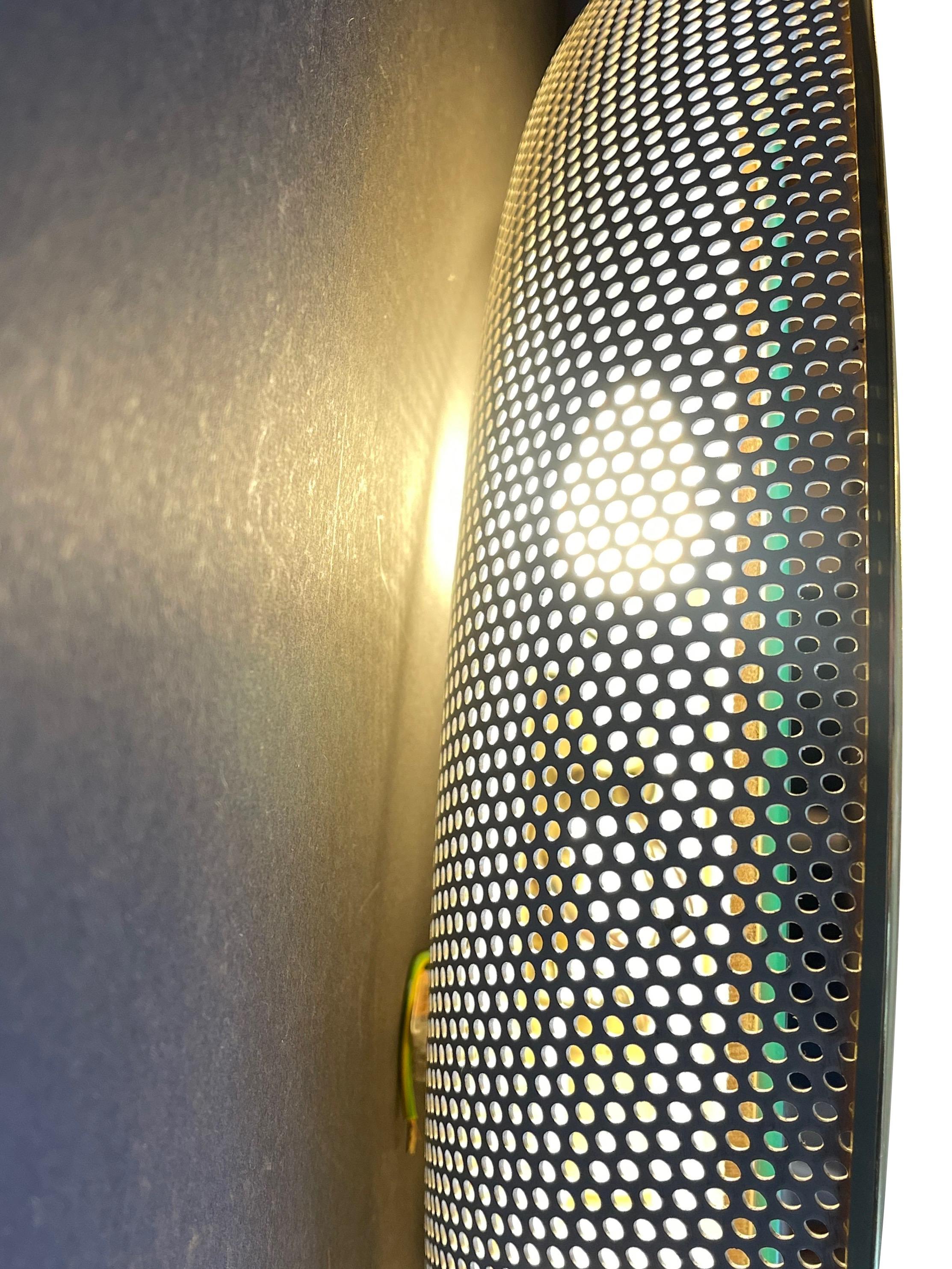 Mathieu Matégot Mirror Mid-Century, Back Lit White & Gold, Attr., France 2