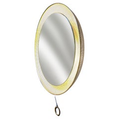 Mathieu Matégot Mirror Mid-Century, Back Lit White & Gold, Attr., France