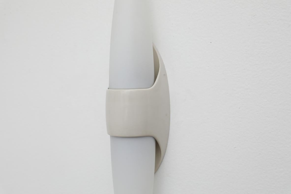 Mid-Century Bakelite Bo-Niko Double Wall Lamp with Frosted Glass Shade 2