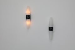 Mid-Century Bakelite Bo-Niko Wall Sconces with Frosted Glass Shades