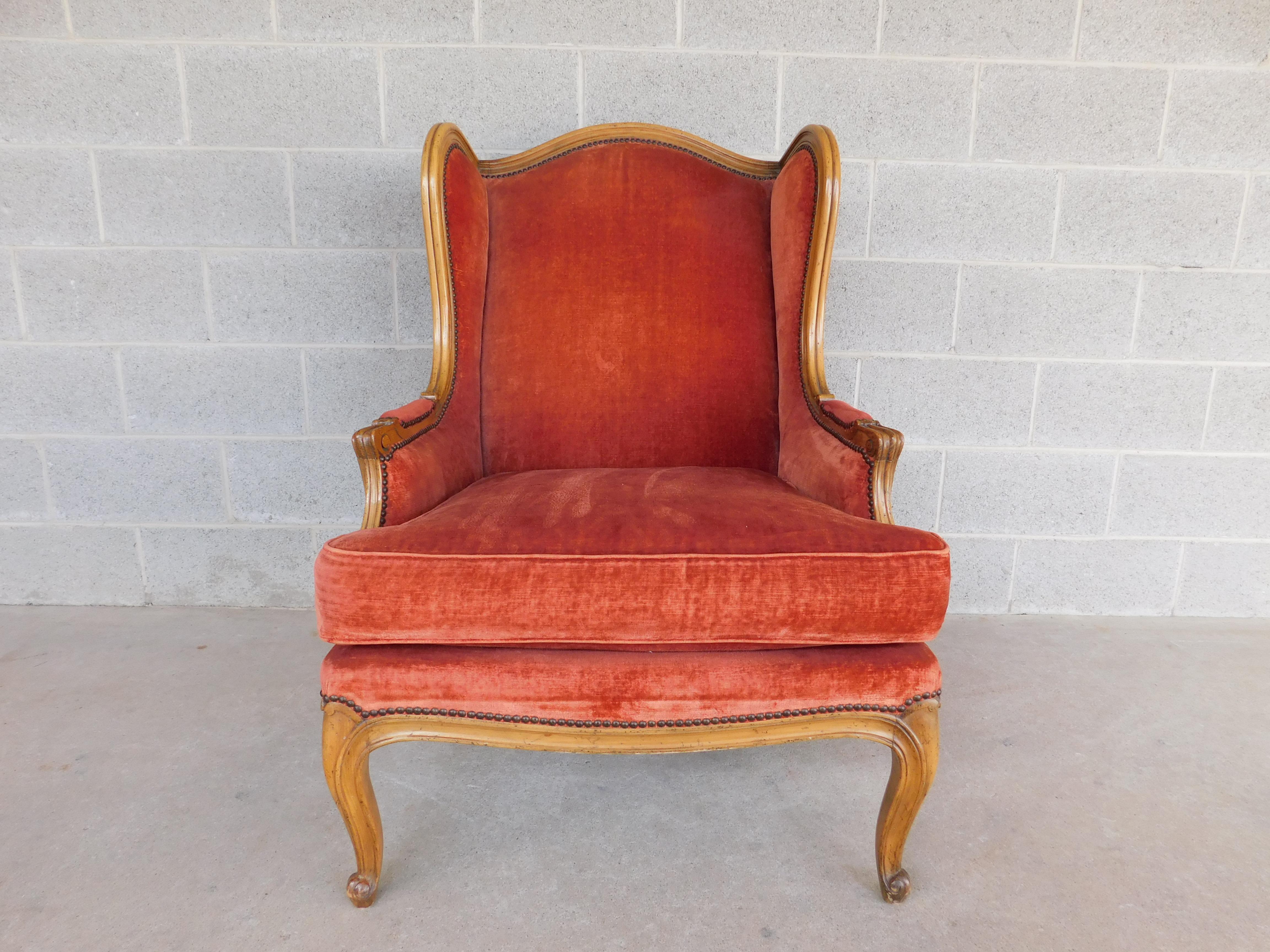 Midcentury Baker Furniture French Style Bergere Chair For Sale 10