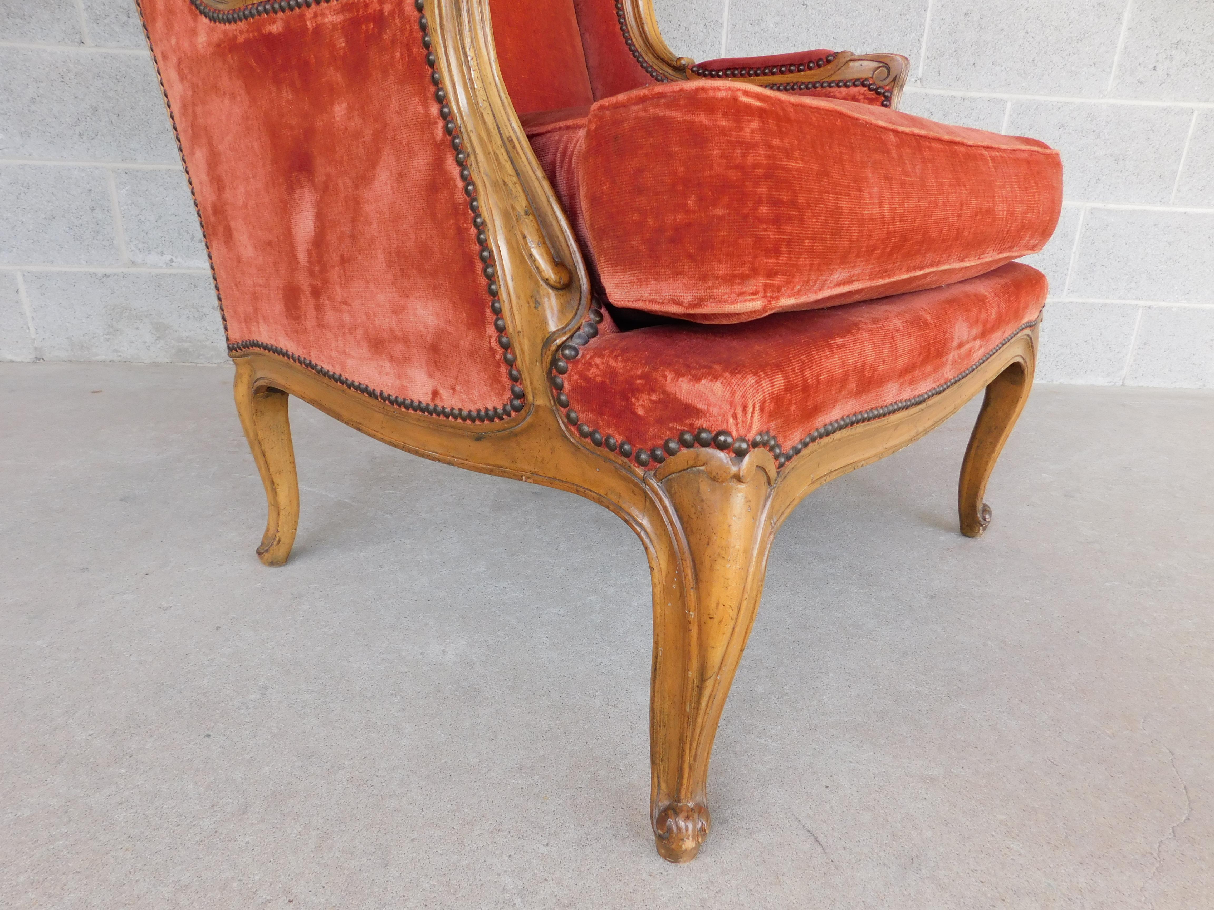 Midcentury Baker Furniture French Style Bergere Chair For Sale 14