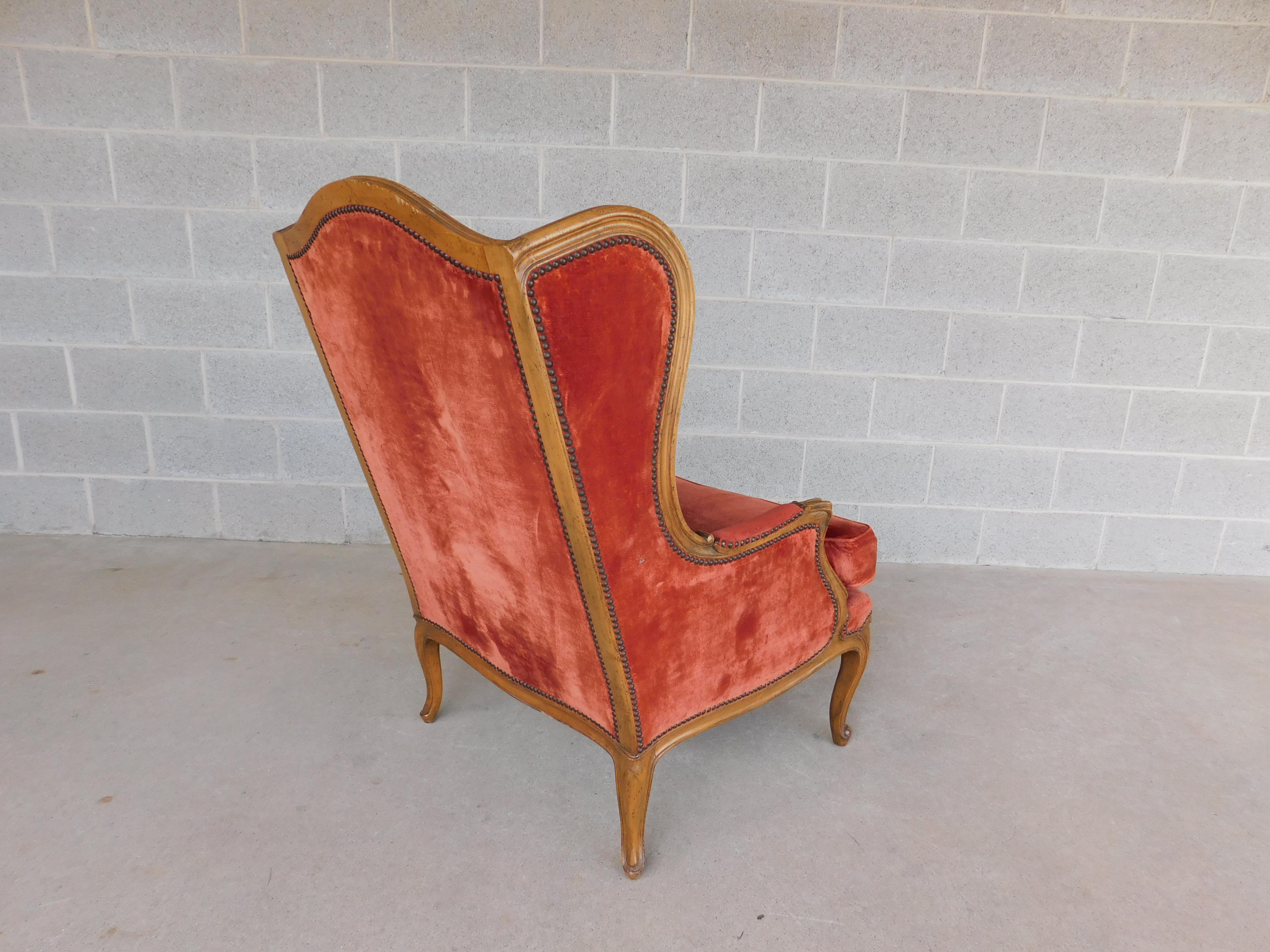 Midcentury Baker Furniture French Style Bergere Chair For Sale 2