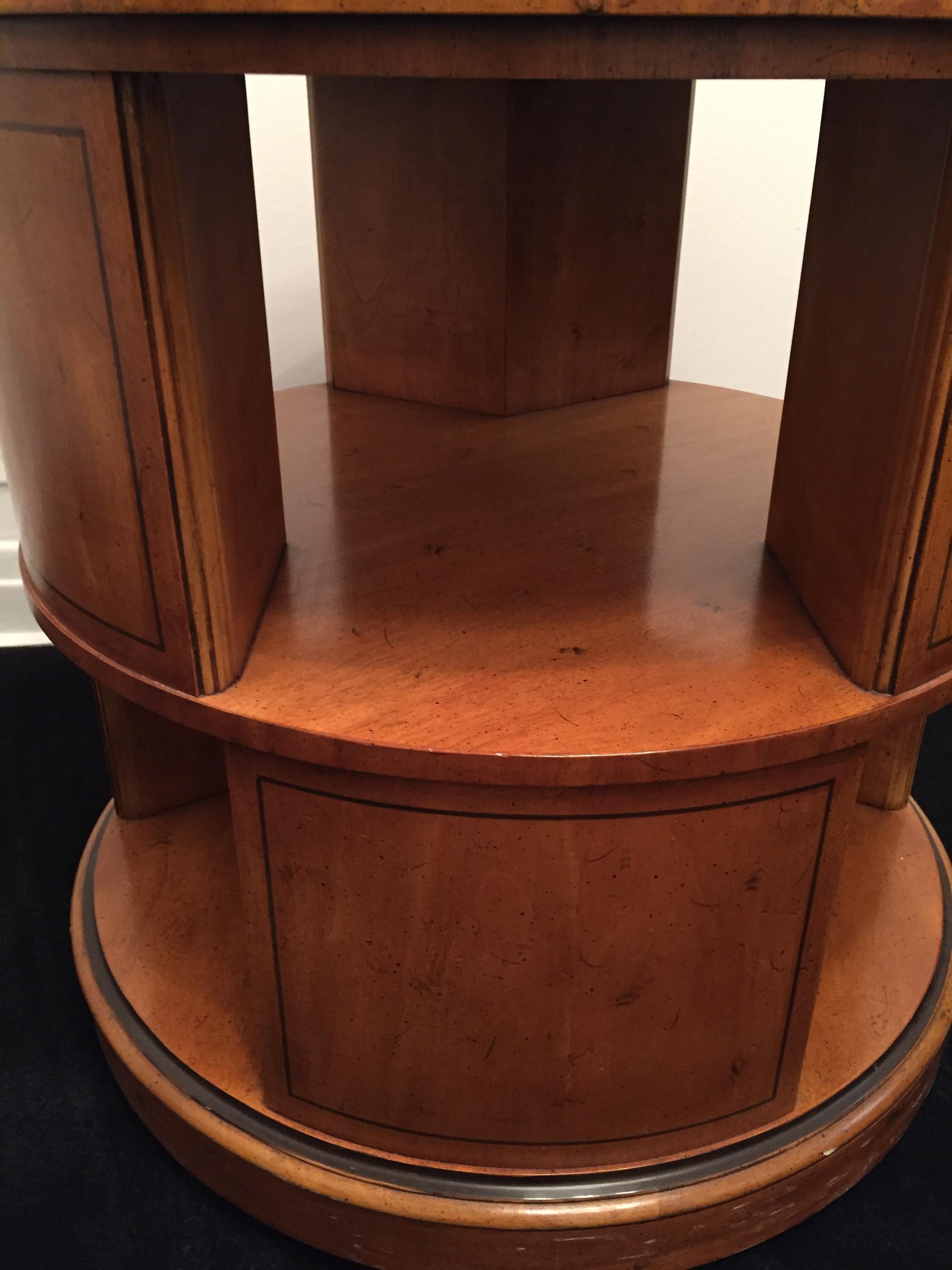 Mid-century Baker Palladian Inspired Revolving Book Case or Side Table 4