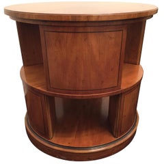 Mid-century Baker Palladian Inspired Revolving Book Case or Side Table