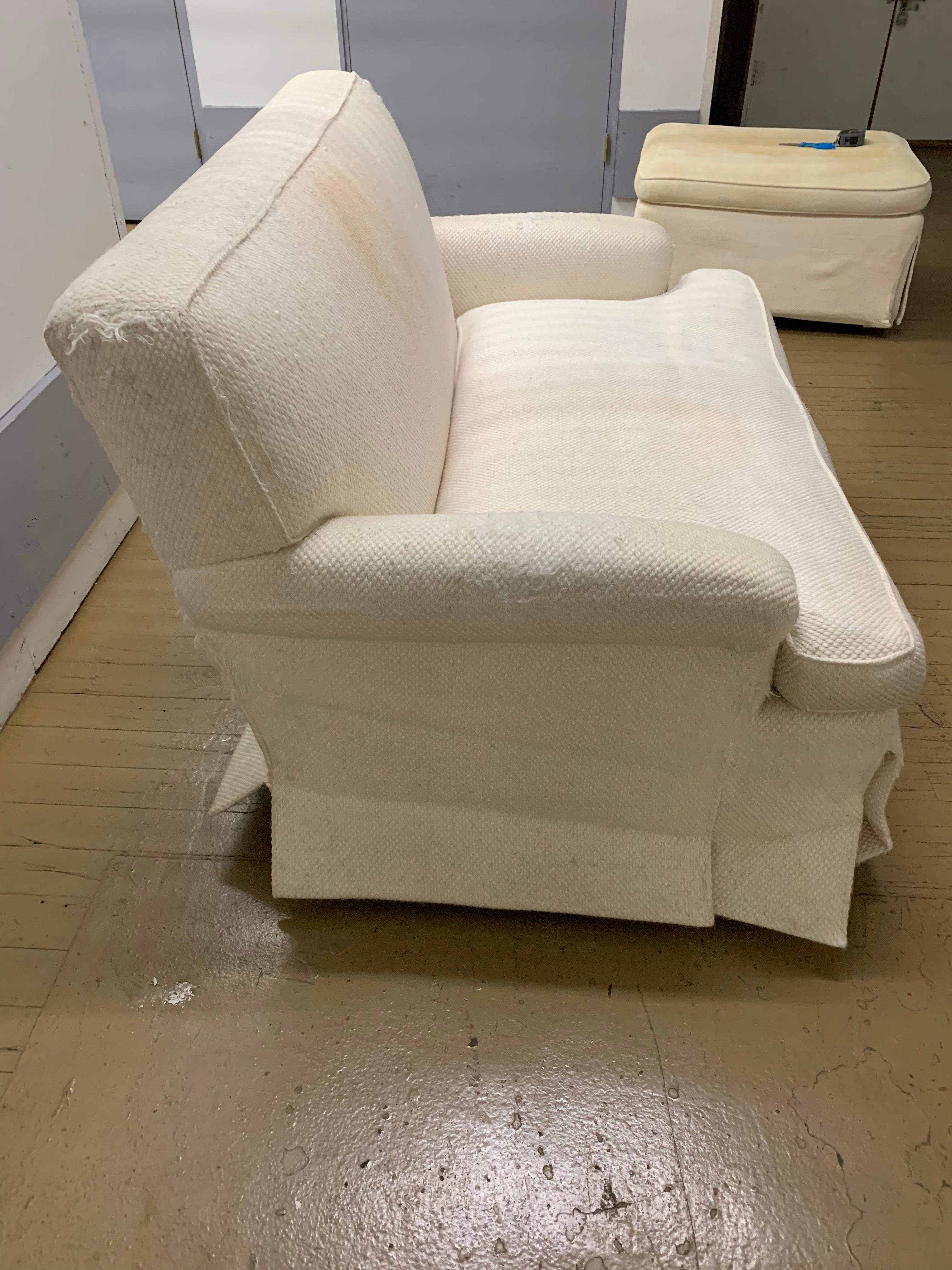 American Mid-century Baker Upholstered Loveseat or Sofa For Sale