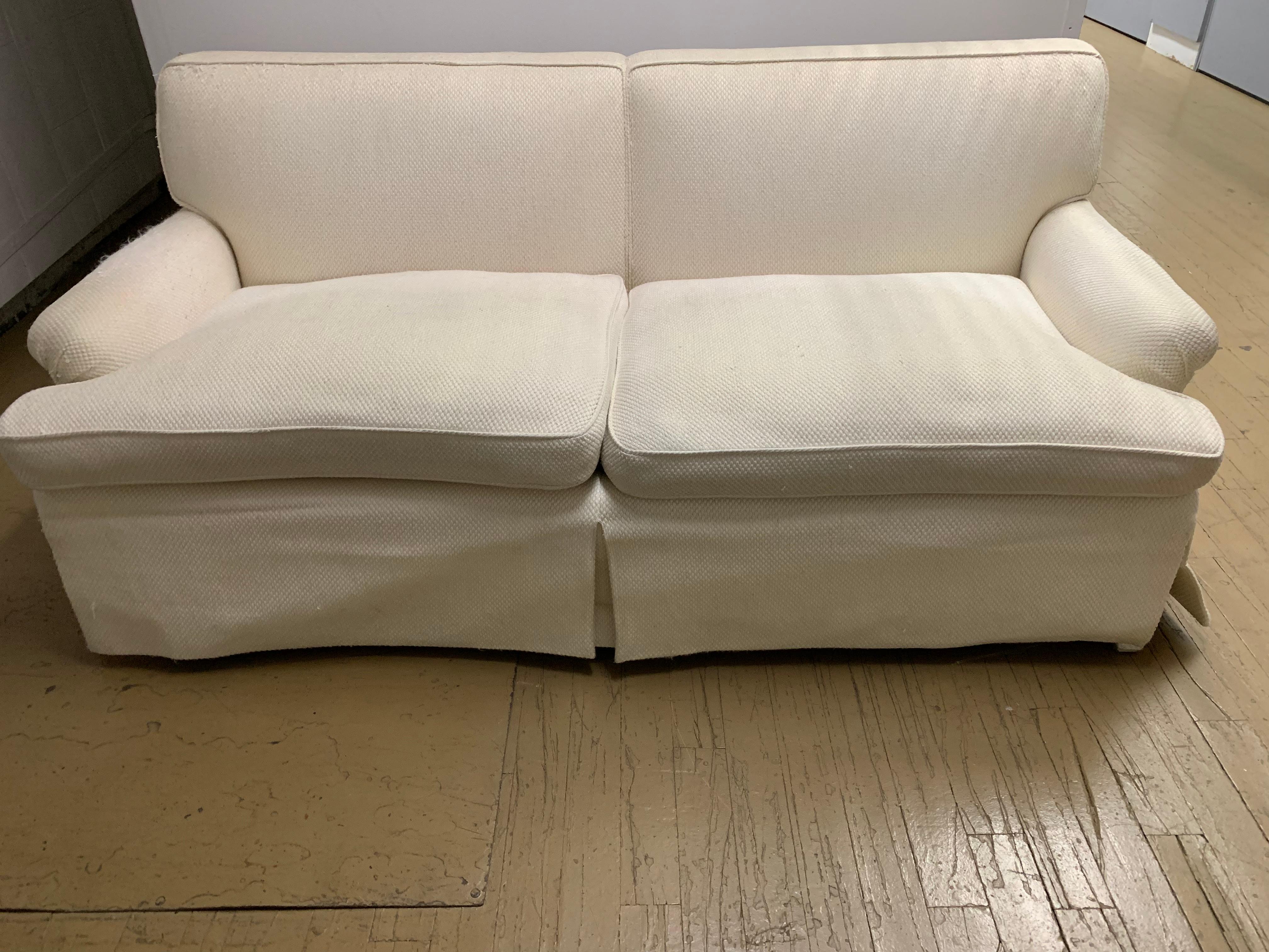 Mid-Century Modern Mid-Century Baker Upholstered Two-Seat Sofa For Sale