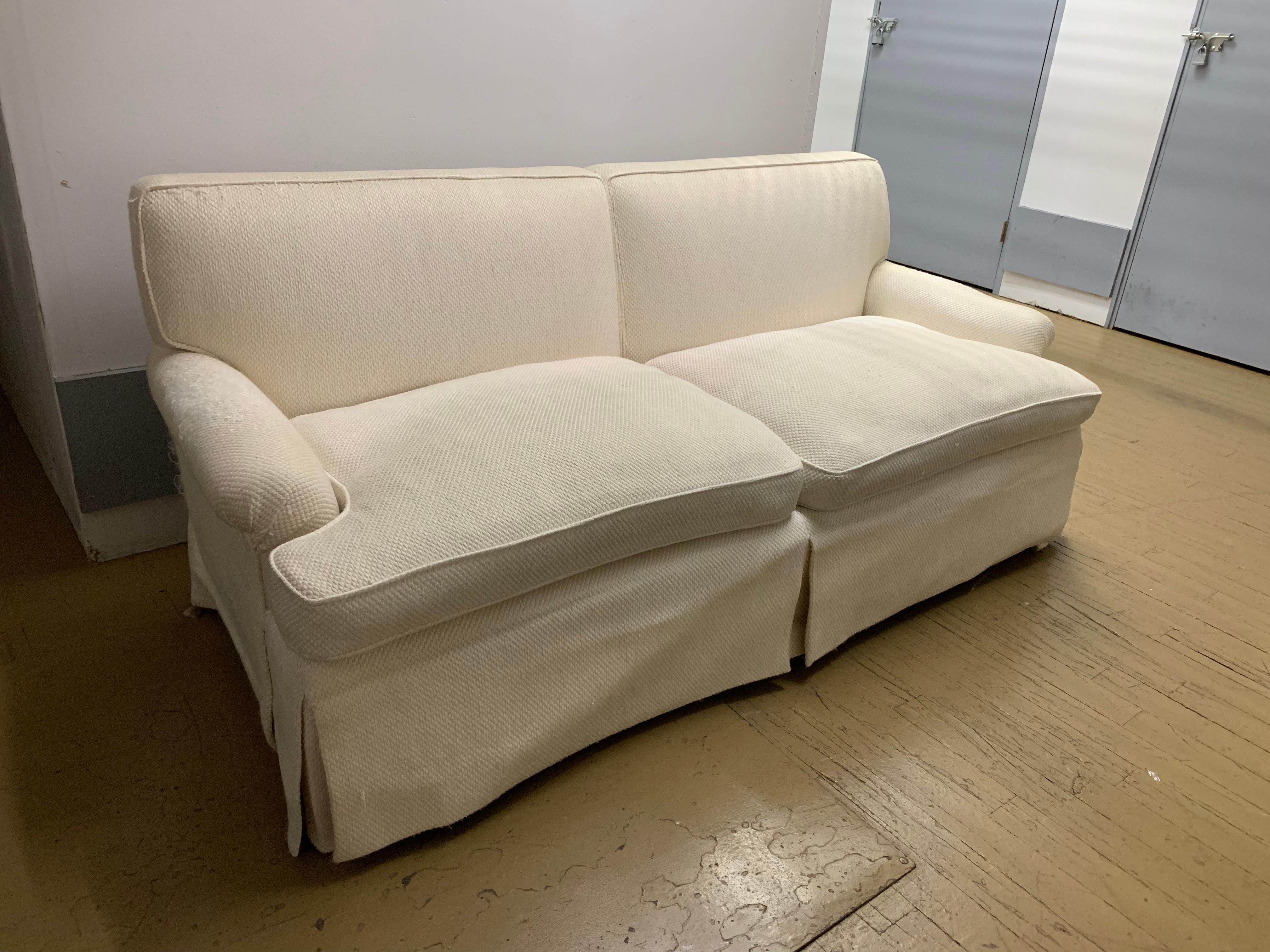 American Mid-Century Baker Upholstered Two-Seat Sofa For Sale