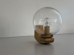 Mid-century Ball Glass and Brass Single Wall Lamp, 1960s, Germany