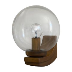 Mid-century Ball Glass and Brass Single Wall Lamp, 1960s, Germany
