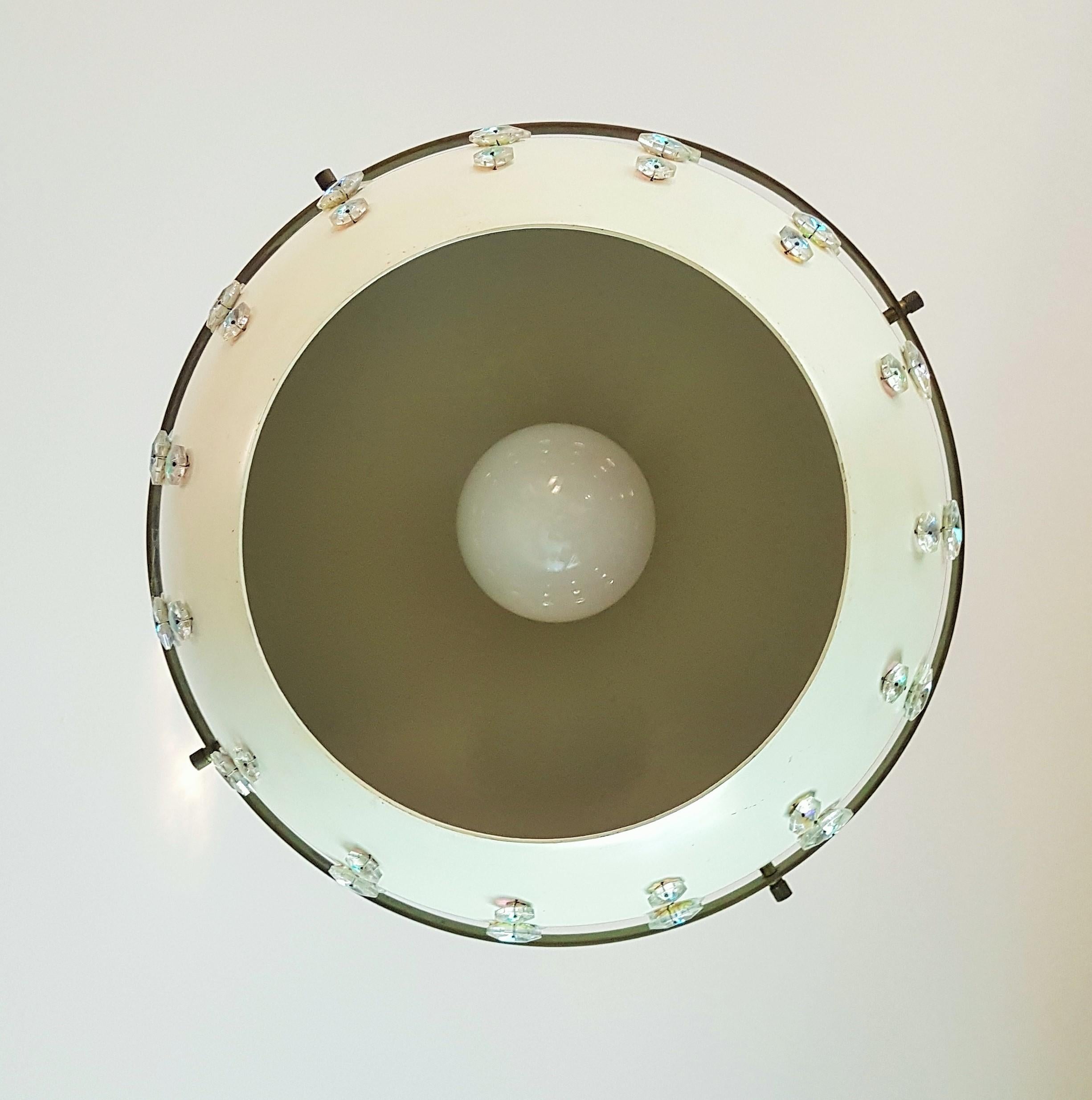 Mid-Century Ball Pendant Lamp with Swarovski style Chrystals, Italy 1960s 10