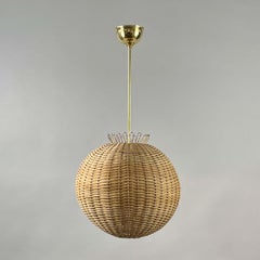 Pendentif en rotin et laiton Ball and Ball, Suède 1950s