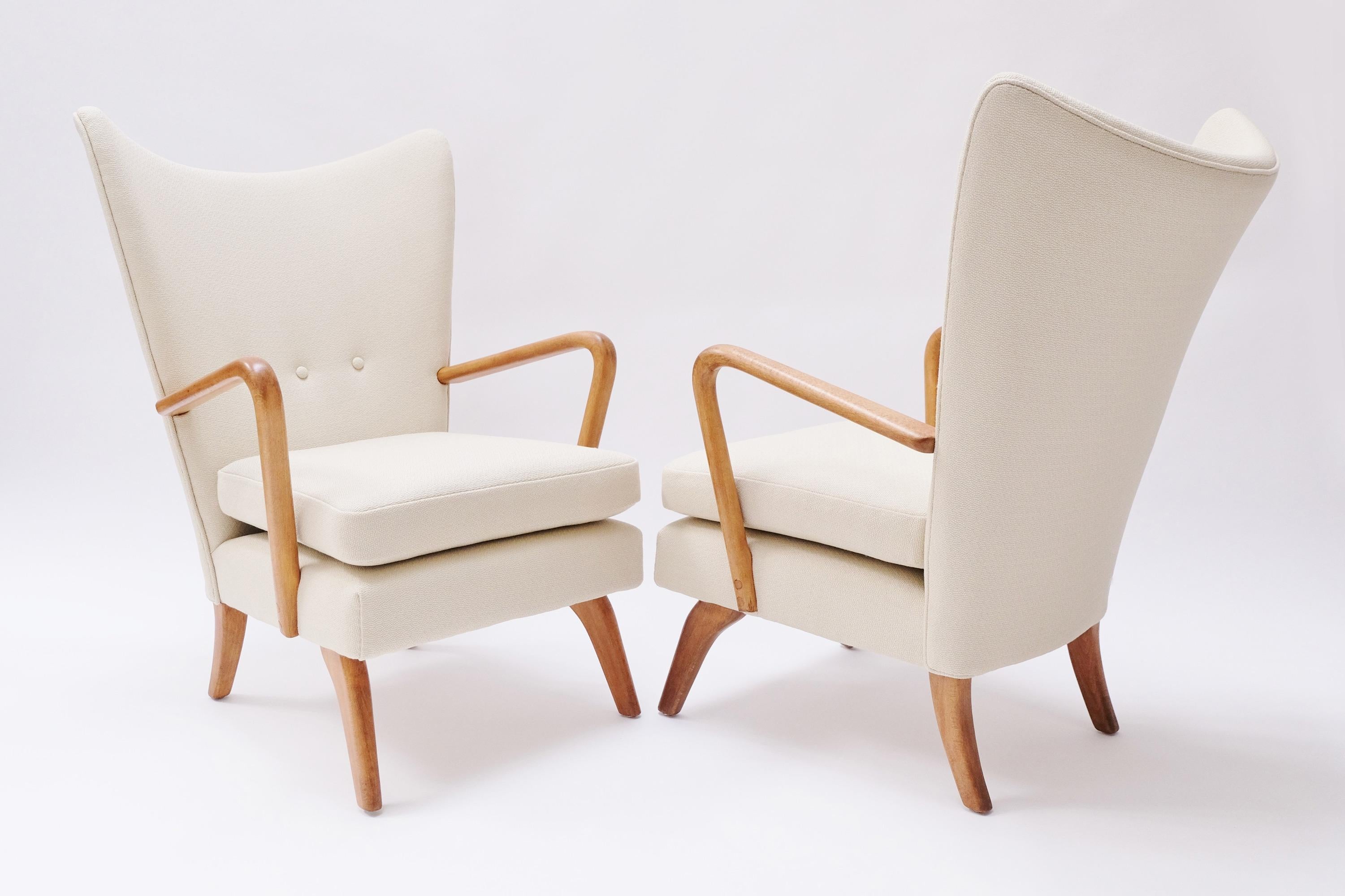 Wool Mid-Century Bambino Wingback Armchair by Howard Keith, 1950s, England For Sale
