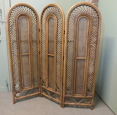 Mid Century Bamboo 3 Fold Dressing Screen, Room Divider This is a very appealin