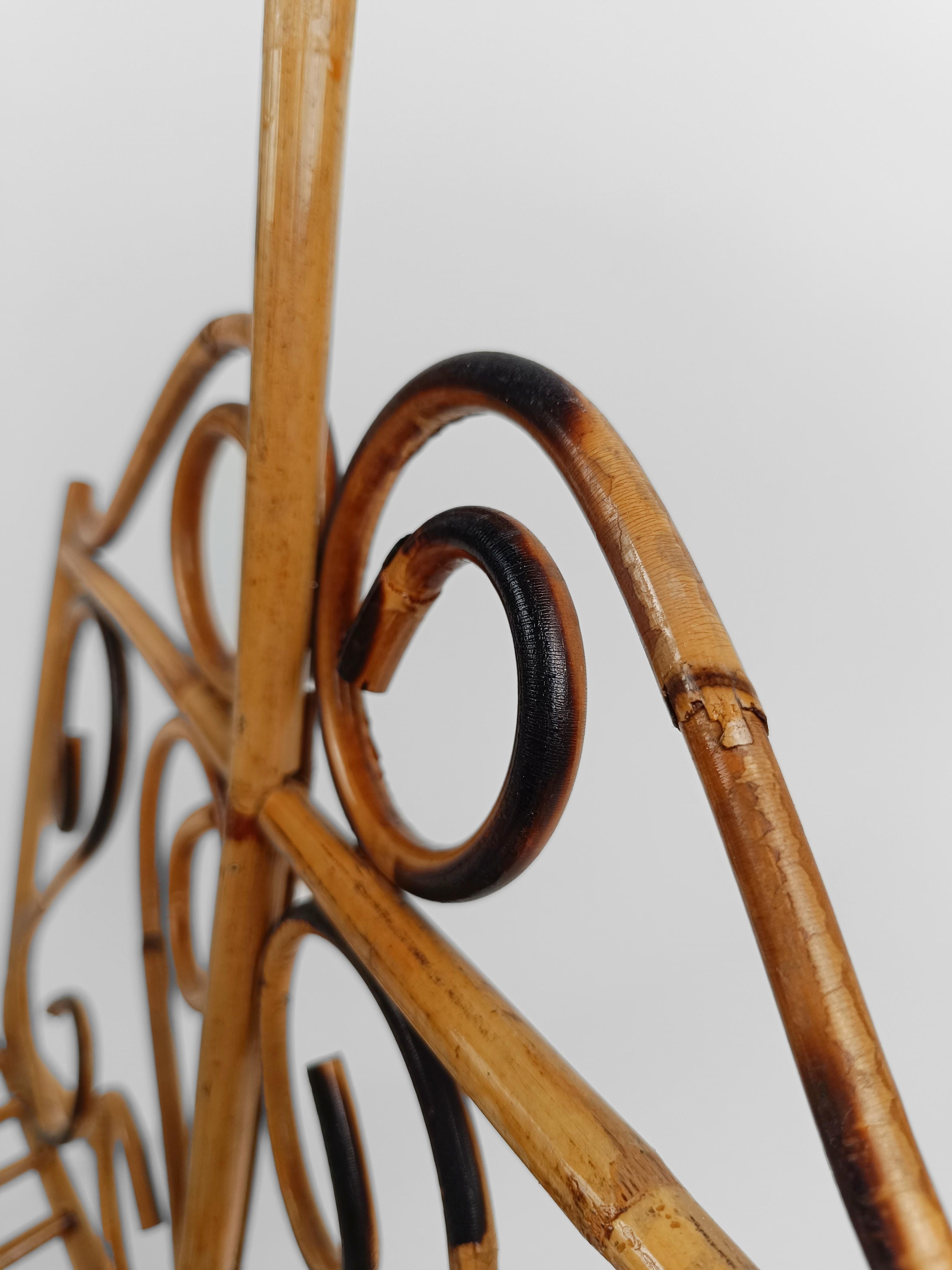 Mid Century Bamboo and Cane Magazine Rack in French Riviera Style, 1960s For Sale 6