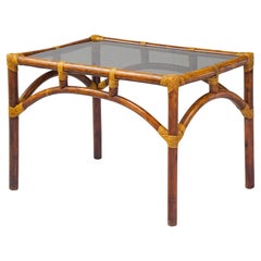 Mid-Century Beistelltisch aus Bambus und Schilfrohr