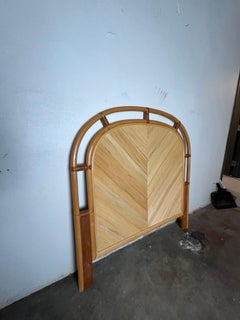 Mid Century Bamboo and Pencil Reed Headboard Twin