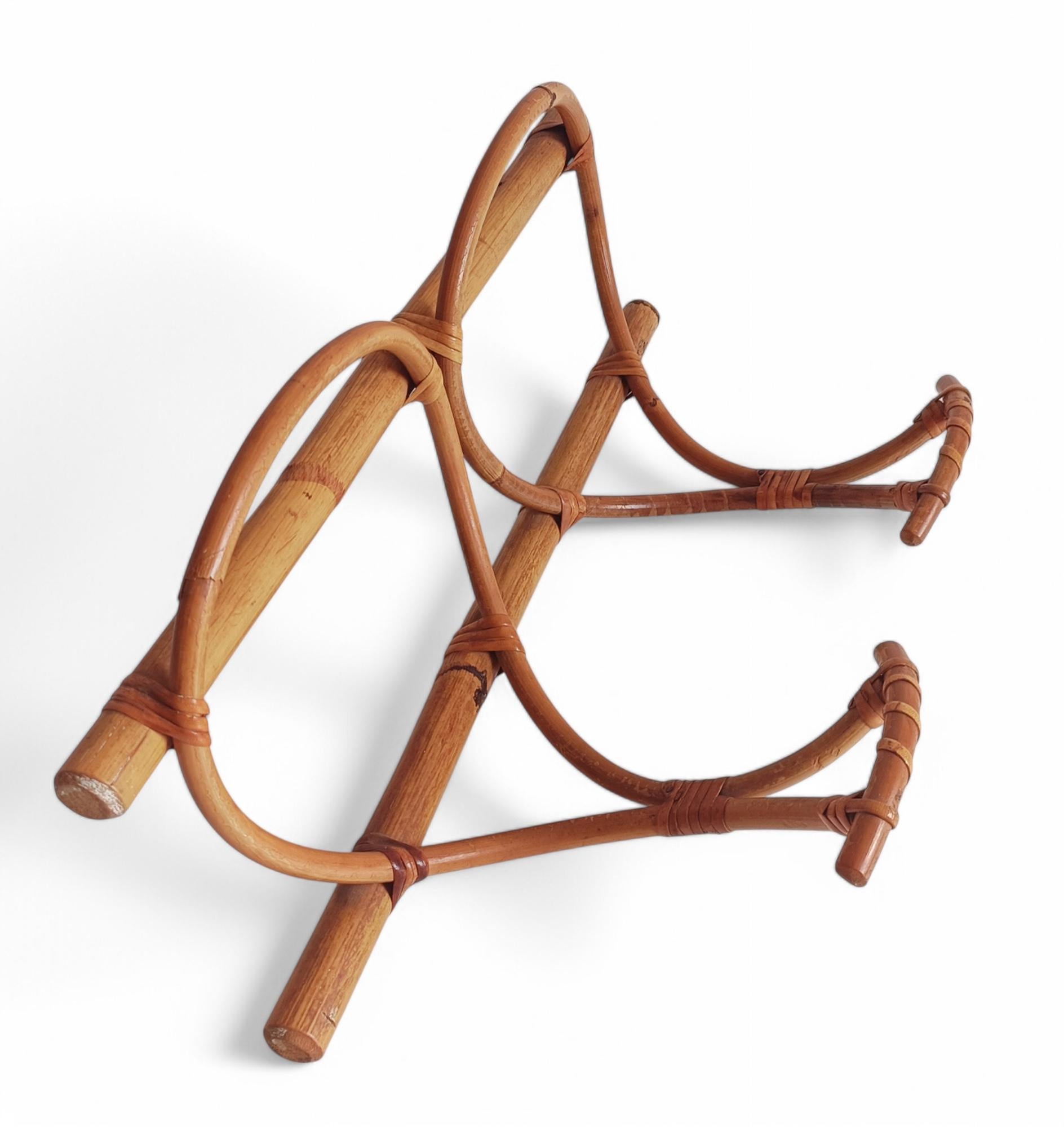 French Riviera Bamboo and Rattan Coat Rack, France, 1960s For Sale 2