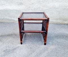 Mid Century Bamboo and Rattan Coffee Table in style of Afra&Tobia Scarpa, Italy