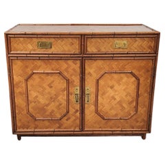 Vintage Mid Century Bamboo and Rattan Credenza / Sideboard
