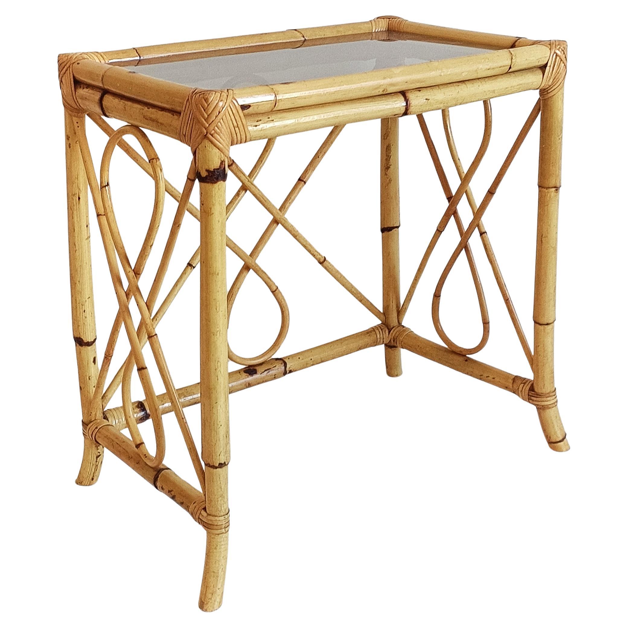 Tables gigognes de la Côte d'Azur en bambou et rotin, Espagne, années 1960 en vente 3