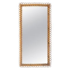 Mid-Century Bamboo and Rattan Rectangular Wall Mirror, Italy 1960s Mid-Century Bamboo and Rattan Rectangular Wall Mirror, Italy 1960s
