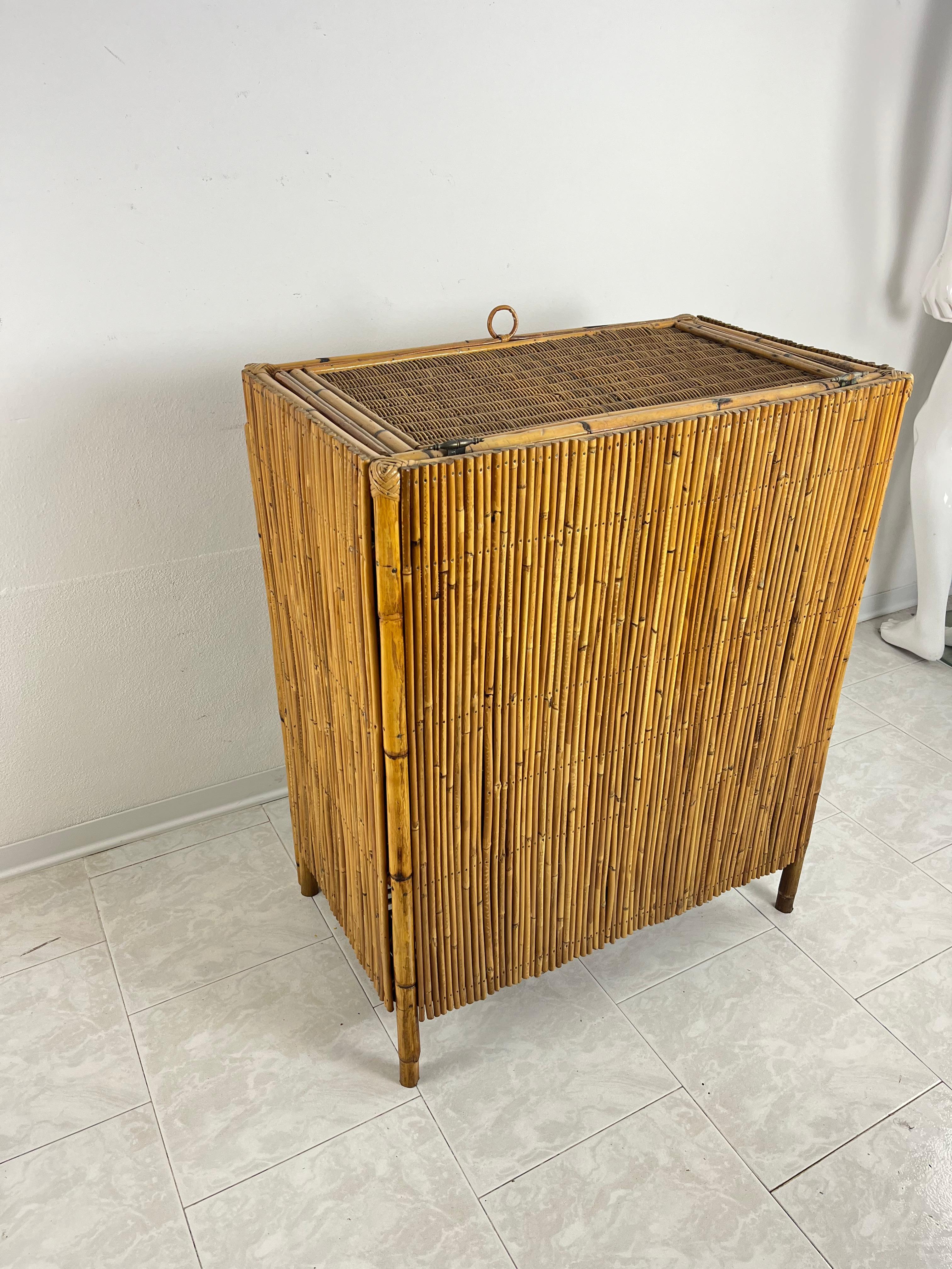 Mid-Century Bamboo and Rattan Sideboard 1960s Attributed to Vittorio Bonacina For Sale 4