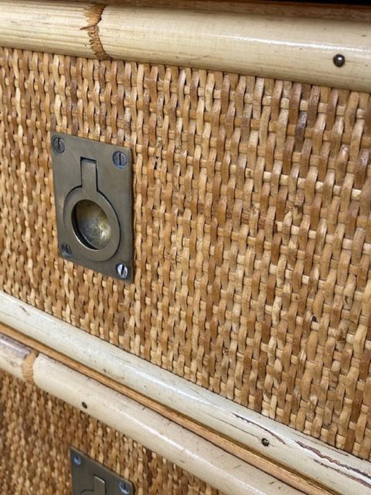 Mid-Century Rattan / Cane Sideboard  Credenza by Dal Vera, Italy, 1970s  4