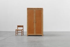 Mid-century bamboo and rattan wardrobe, Italy ca. 1960