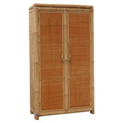 Armoire en bambou et rotin du milieu du siècle, Italie vers 1960