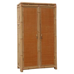 Mid-century bamboo and rattan wardrobe, Italy ca. 1960