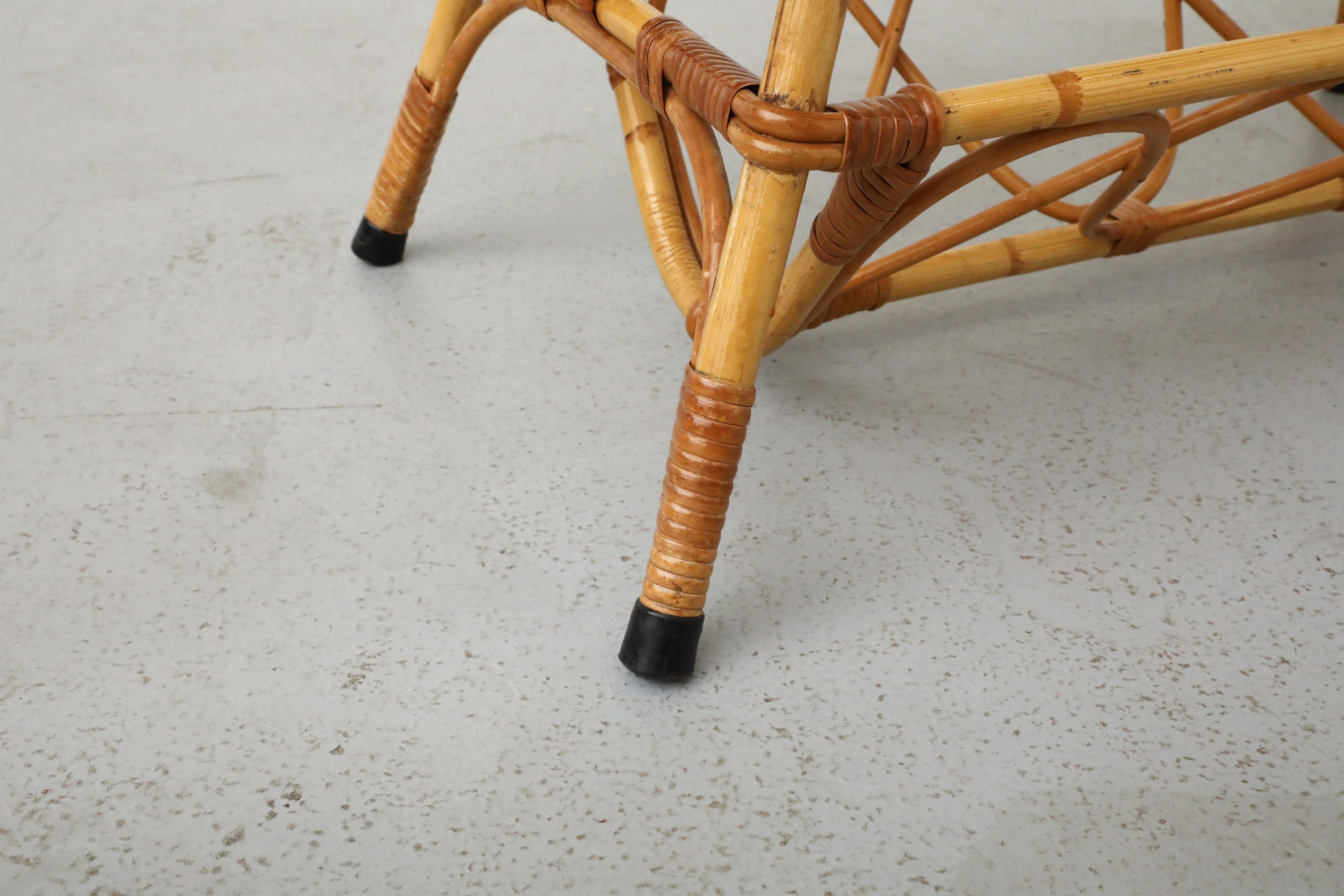 Mid-Century Bamboo and Textured Glass Coffee Table by Rohe Noordwolde 14