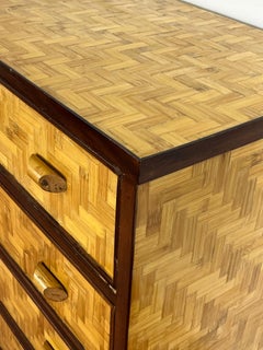 Mid-Century Bamboo And Wicker Chest Of Drawers In The Style Of Dal Vera, 1960s