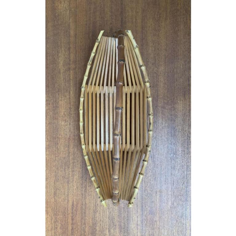 Mid-Century Modern Bol en bambou et Wood Wood du milieu du siècle, années 1960 en vente