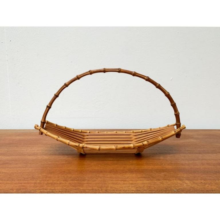 20ième siècle Bol en bambou et Wood Wood du milieu du siècle, années 1960 en vente