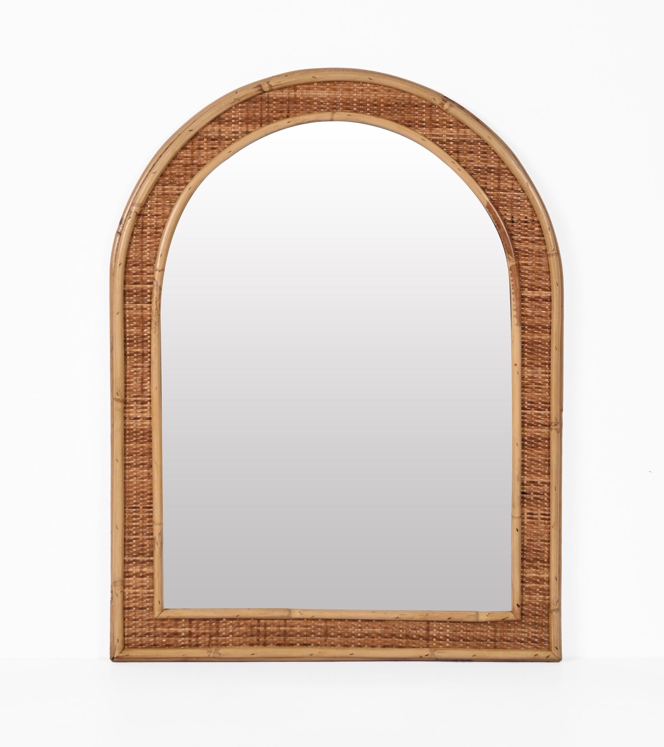 bamboo arched mirror