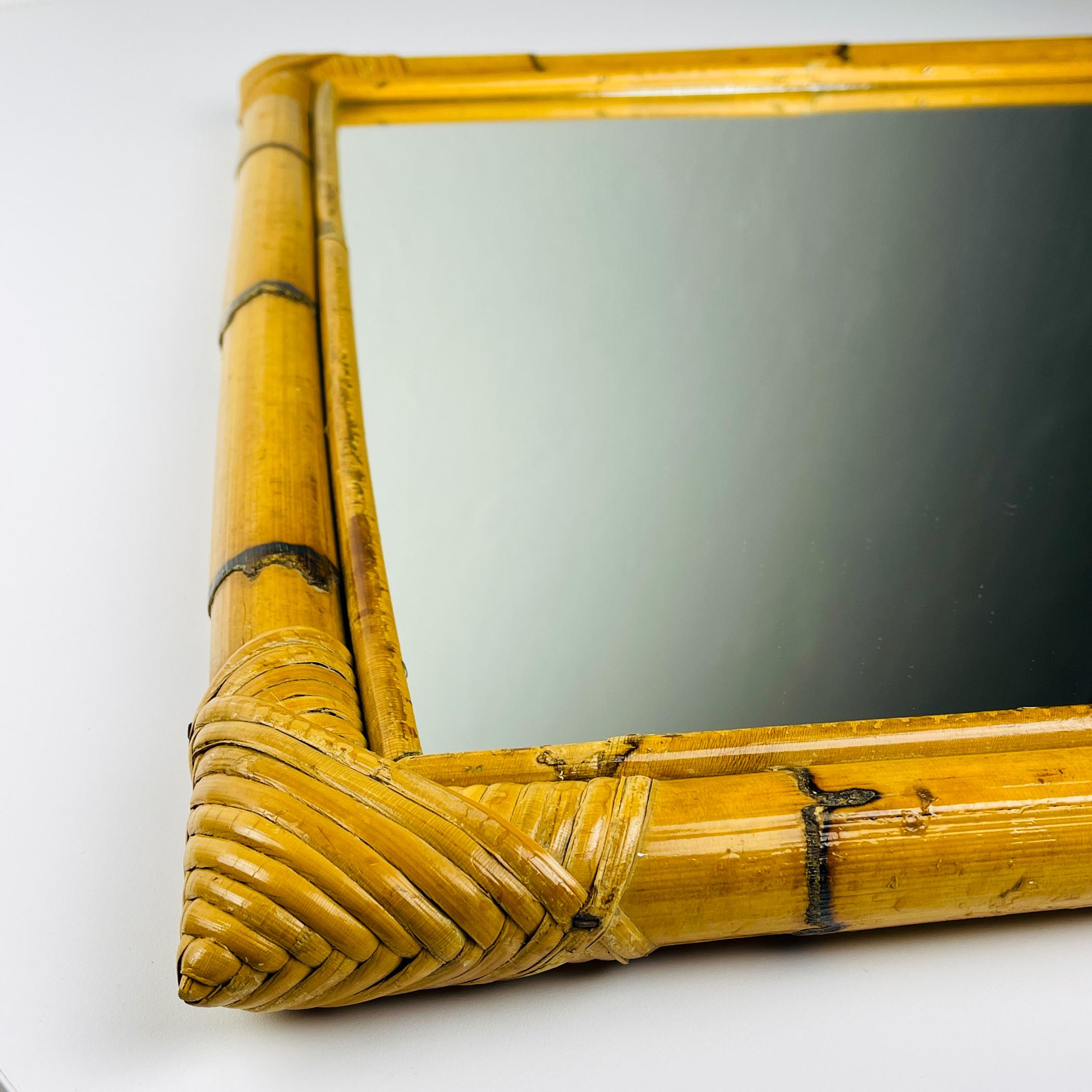 Mid-Century Bamboo Arch Wall Mirror, Italy, 1960s For Sale 7