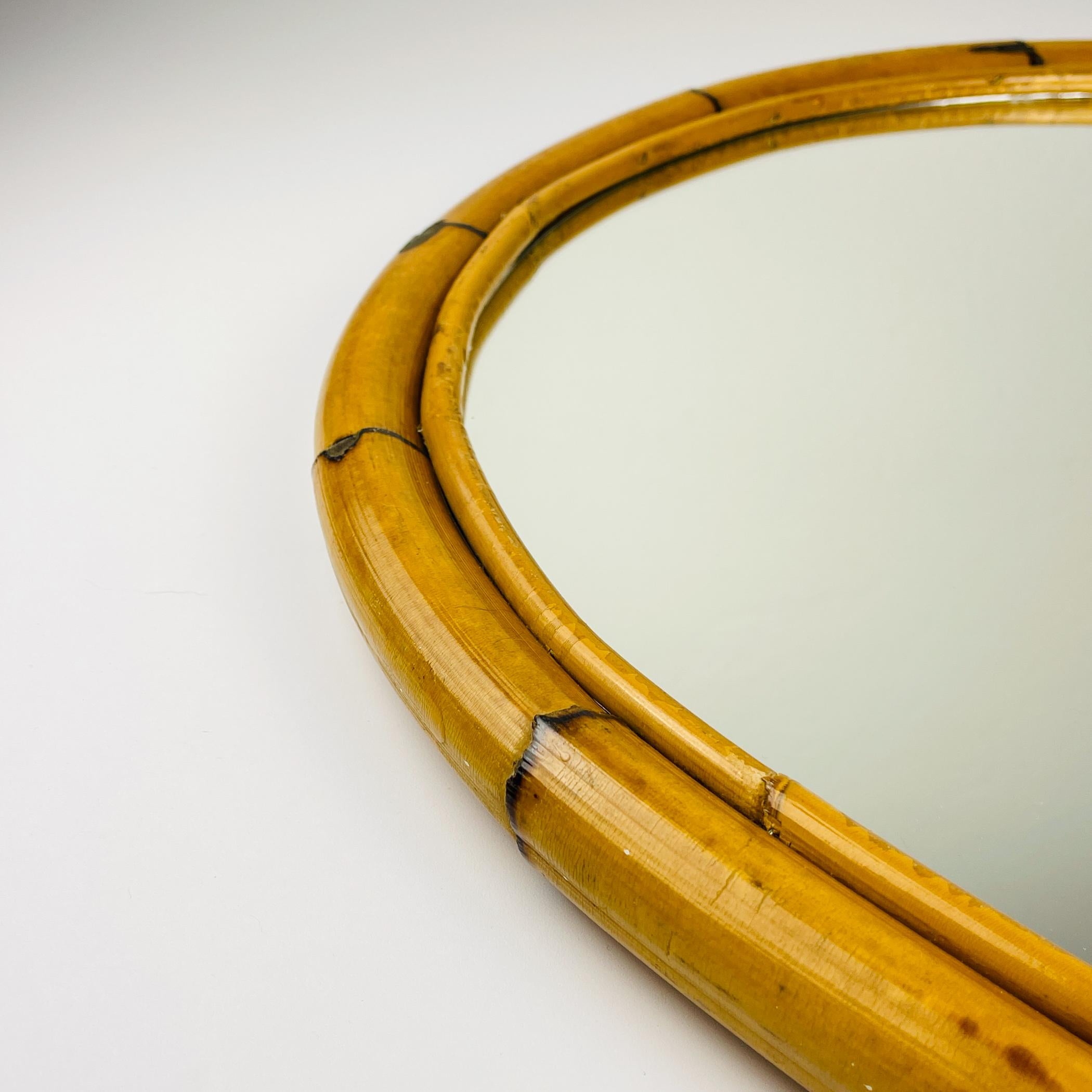 Mid-Century Bamboo Arch Wall Mirror, Italy, 1960s For Sale 1