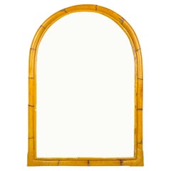 Mid-Century Bamboo Arch Wall Mirror, Italy, 1960s