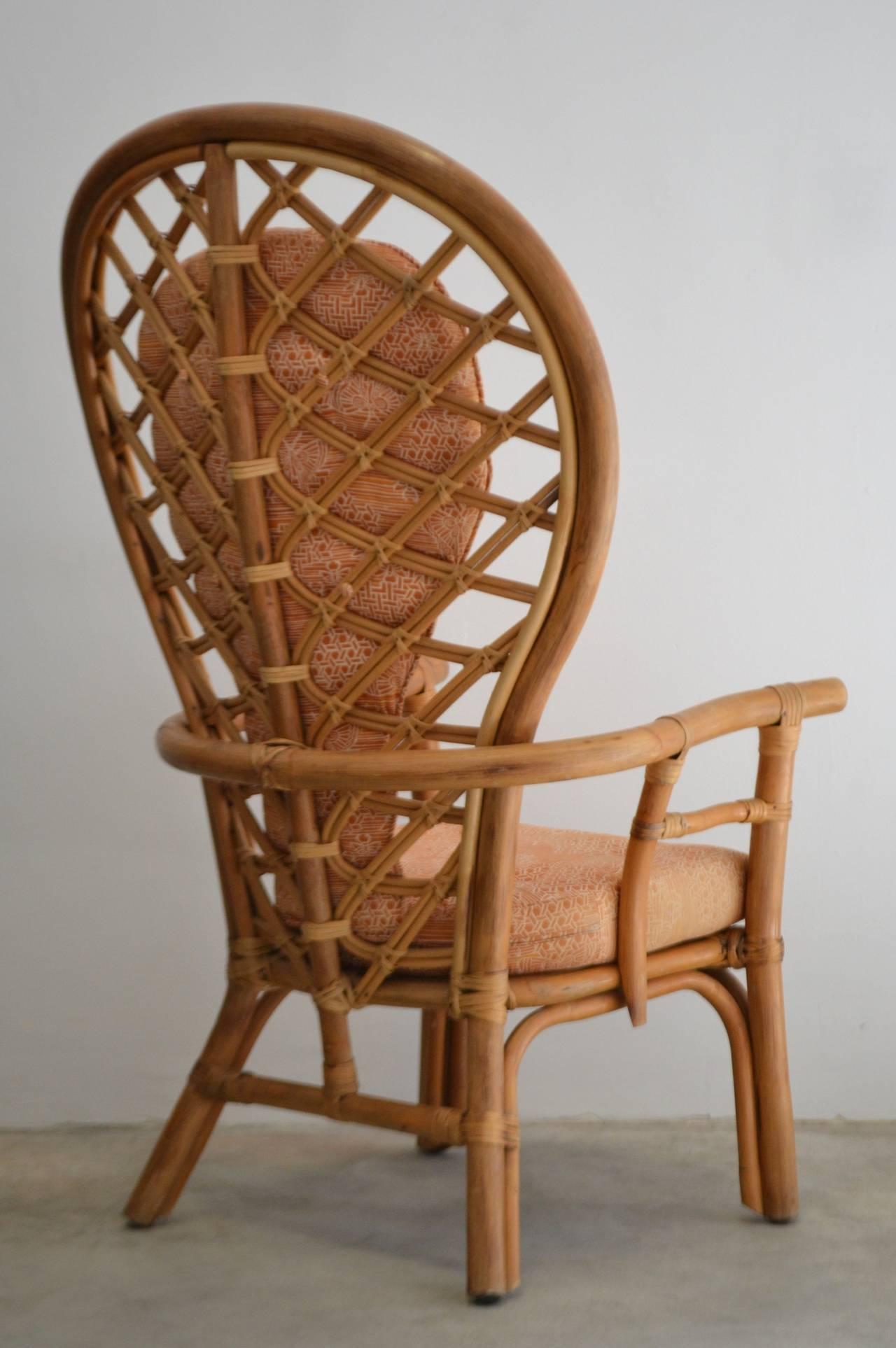 North American Midcentury Bamboo Armchair or Occasional Chair For Sale